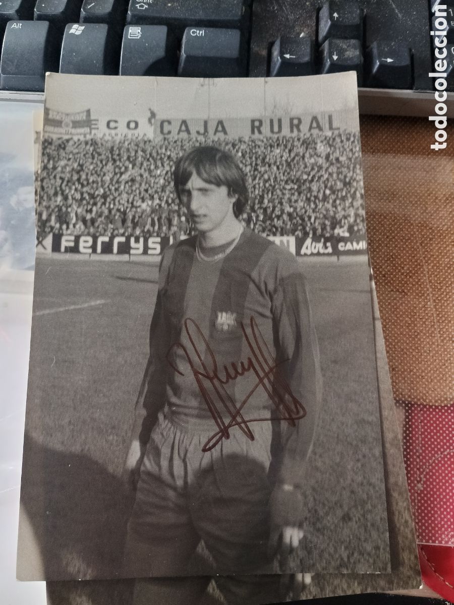 Fotograf&iacute;a antigua: Foto firmada a mano por Johan Cruyff