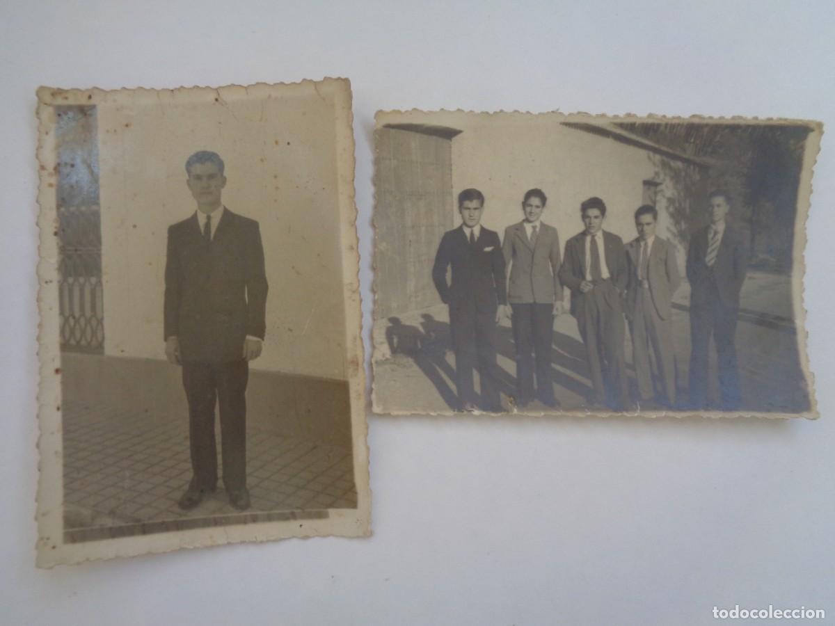 Fotograf&iacute;a antigua: LOTE DE 2 FOTOS DE JOVENES TRAJEADOS , A&Ntilde;OS 40 . DE ORTEGA , ARACENA ( HUELVA )