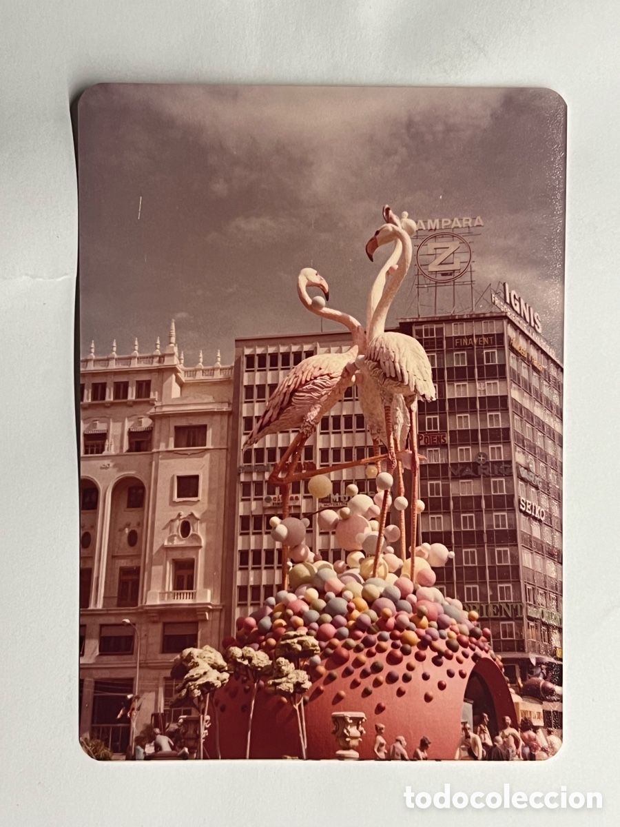 Fotograf&iacute;a antigua: FALLA.. fotograf&iacute;a Plaza del Ayuntamiento, lema La Polucio, artista fallero Vicente Luna (a.1979)