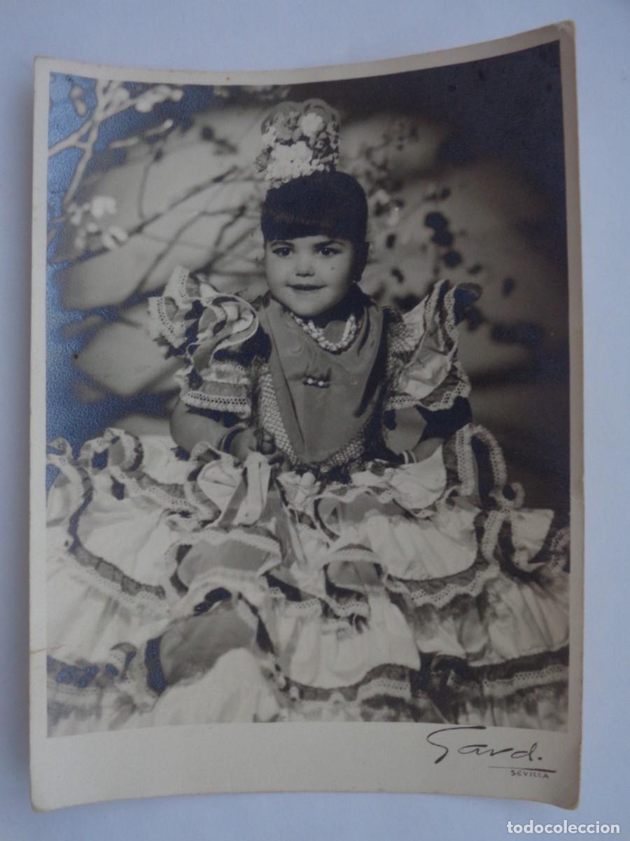 Fotografia antiga: PRECIOSA FOTO DE ESTUDIO DE NI&Ntilde;A VESTIDA DE FLAMENCA . DE GARD. , SEVILLA