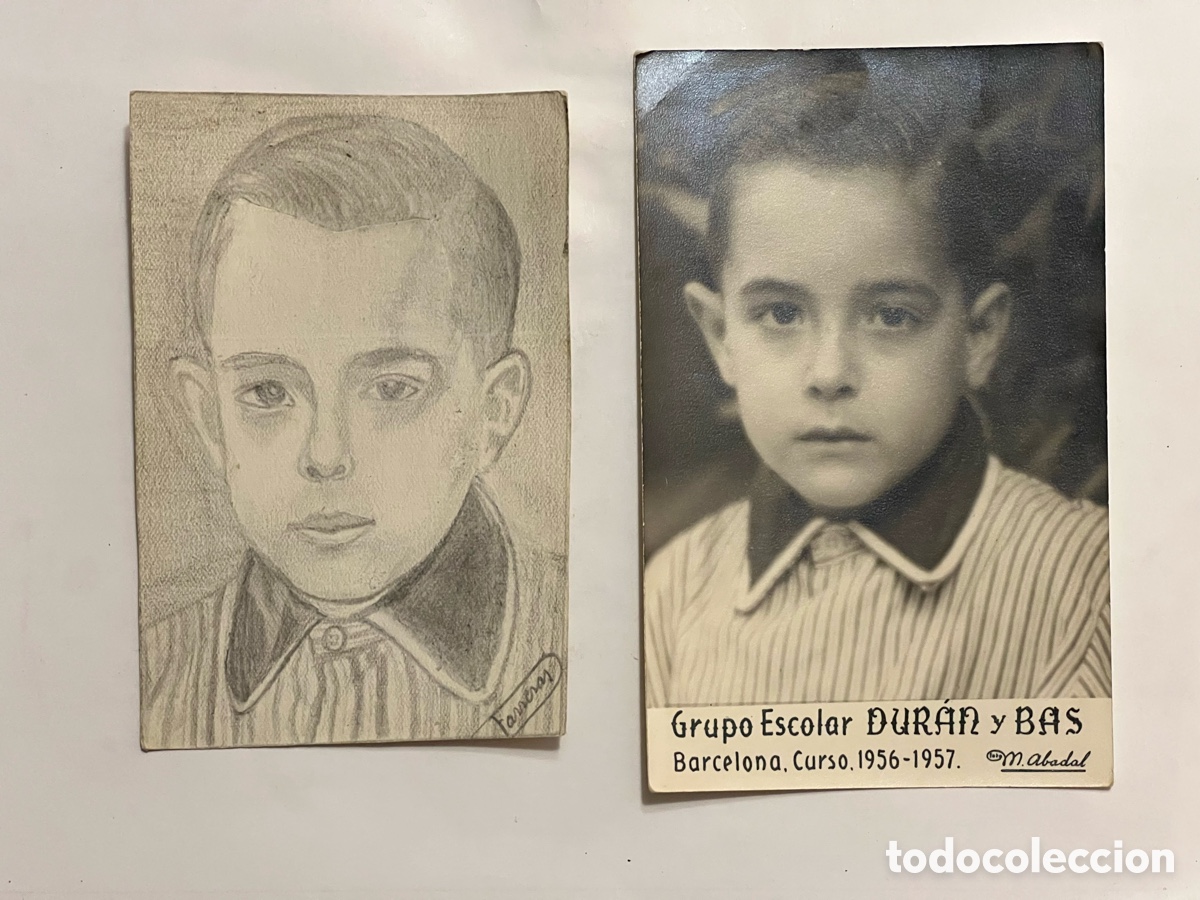 Fotograf&iacute;a antigua: BARCELONA. Fotograf&iacute;a y Dibujo Grupo Escolar Duran i Bas, Curso 1956-1957, Medidas: 14 x 9