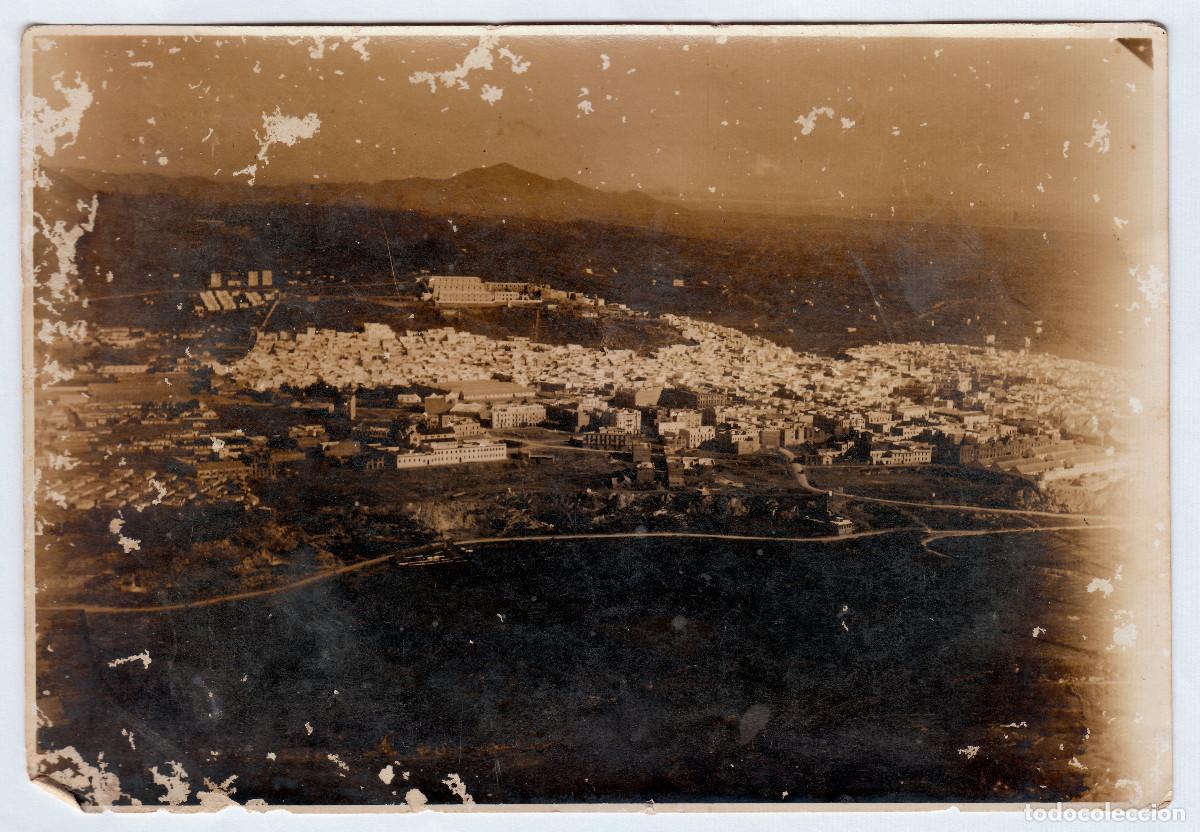 Fotograf&iacute;a antigua: Interesante fotograf&iacute;a. Vista a&eacute;rea de Tetu&aacute;n, Marruecos. Guerra del Rif A&ntilde;os 10-20
