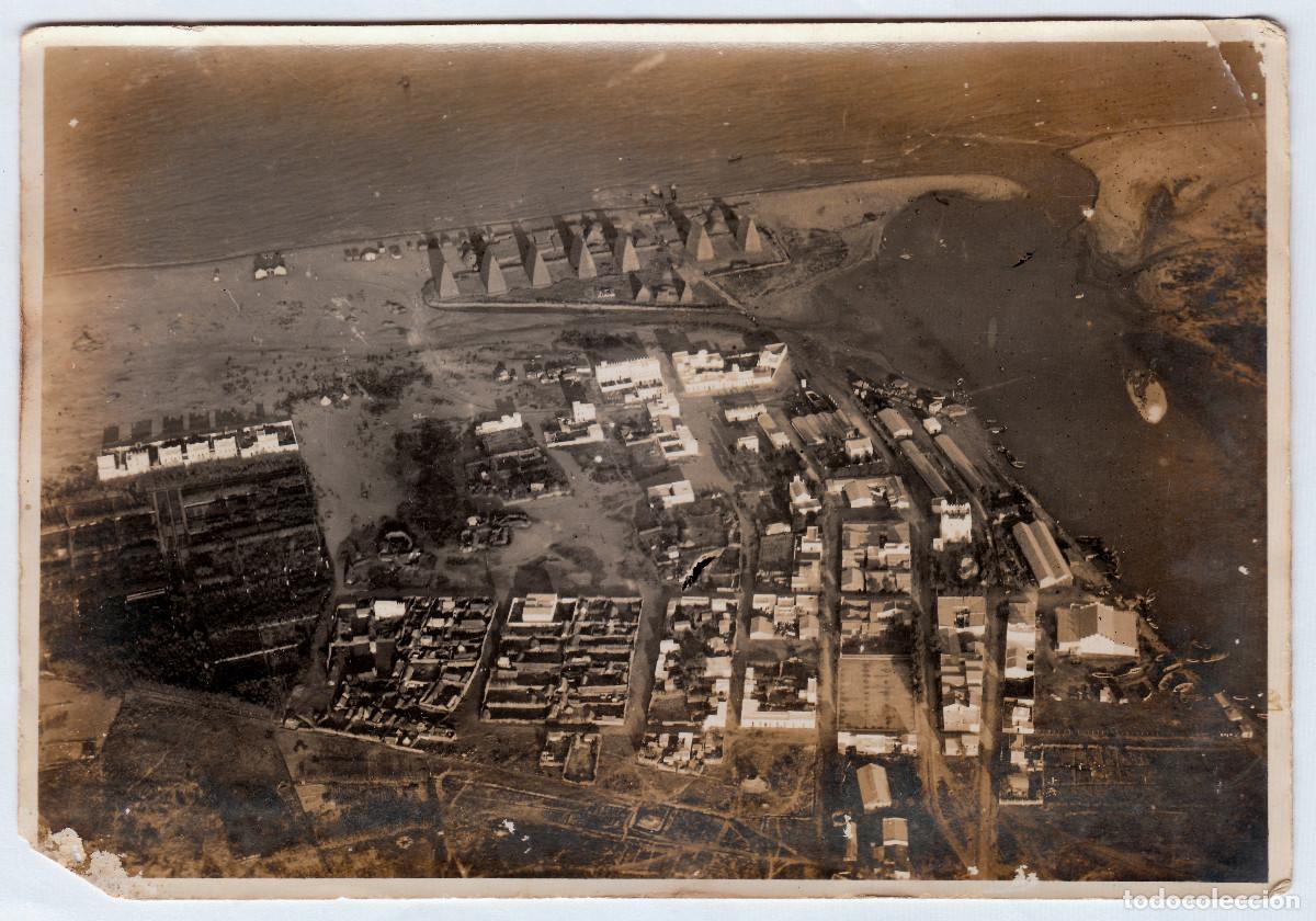 Fotograf&iacute;a antigua: Interesante fotograf&iacute;a. Vista a&eacute;rea R&iacute;o Mart&iacute;n, Marruecos Campamento Guerra del Rif A&ntilde;os 10-20