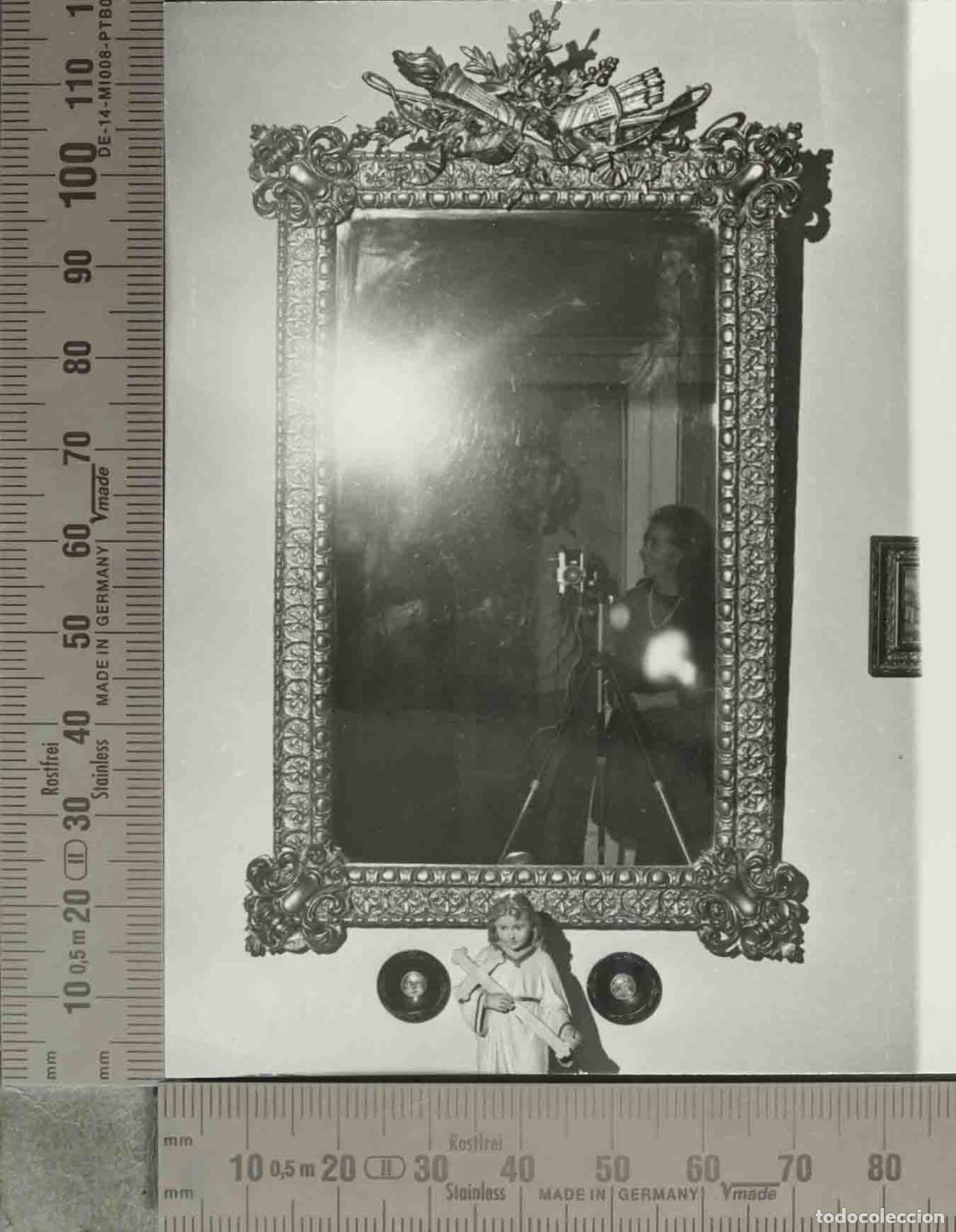 Fotograf&iacute;a antigua: FOTOGRAFIA ESPEJO PAN DE ORO. Y NI&Ntilde;O JESUS OLOT HACIA 1950