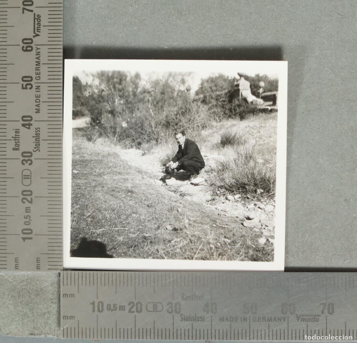 Fotograf&iacute;a antigua: FOTOGRAFIA SE&Ntilde;OR CON PUCHERO EN CAMPO hacia 1930