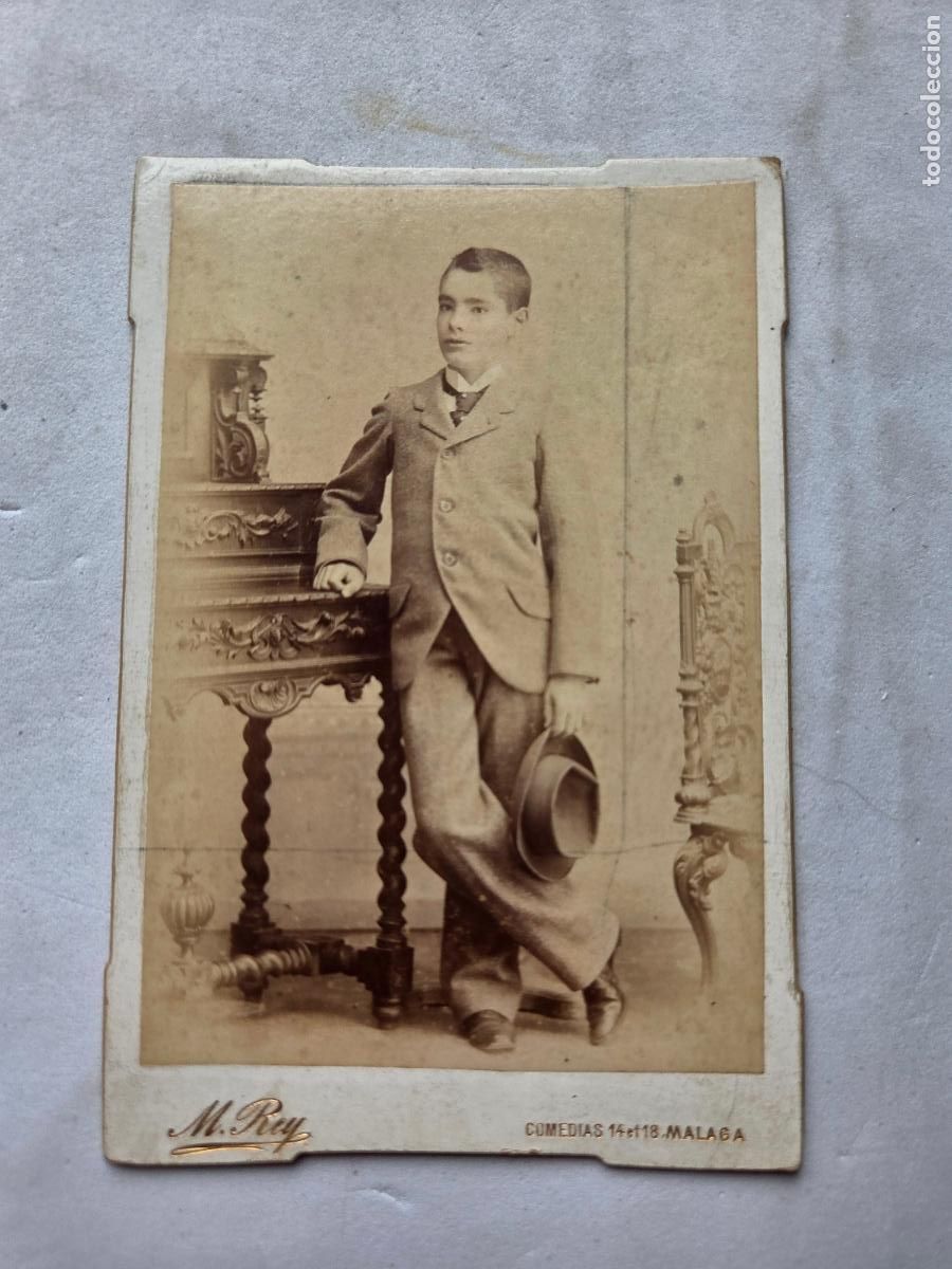 Fotografia antiga: FOTO M. REY MALAGA PAREJA DE FOTOS NI&Ntilde;O