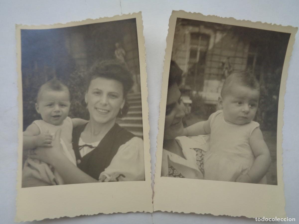 Fotografia antica: LOTE DE 2 FOTOS DE MUJERES CON NI&Ntilde;O PEQUE&Ntilde;O, A&Ntilde;OS 40