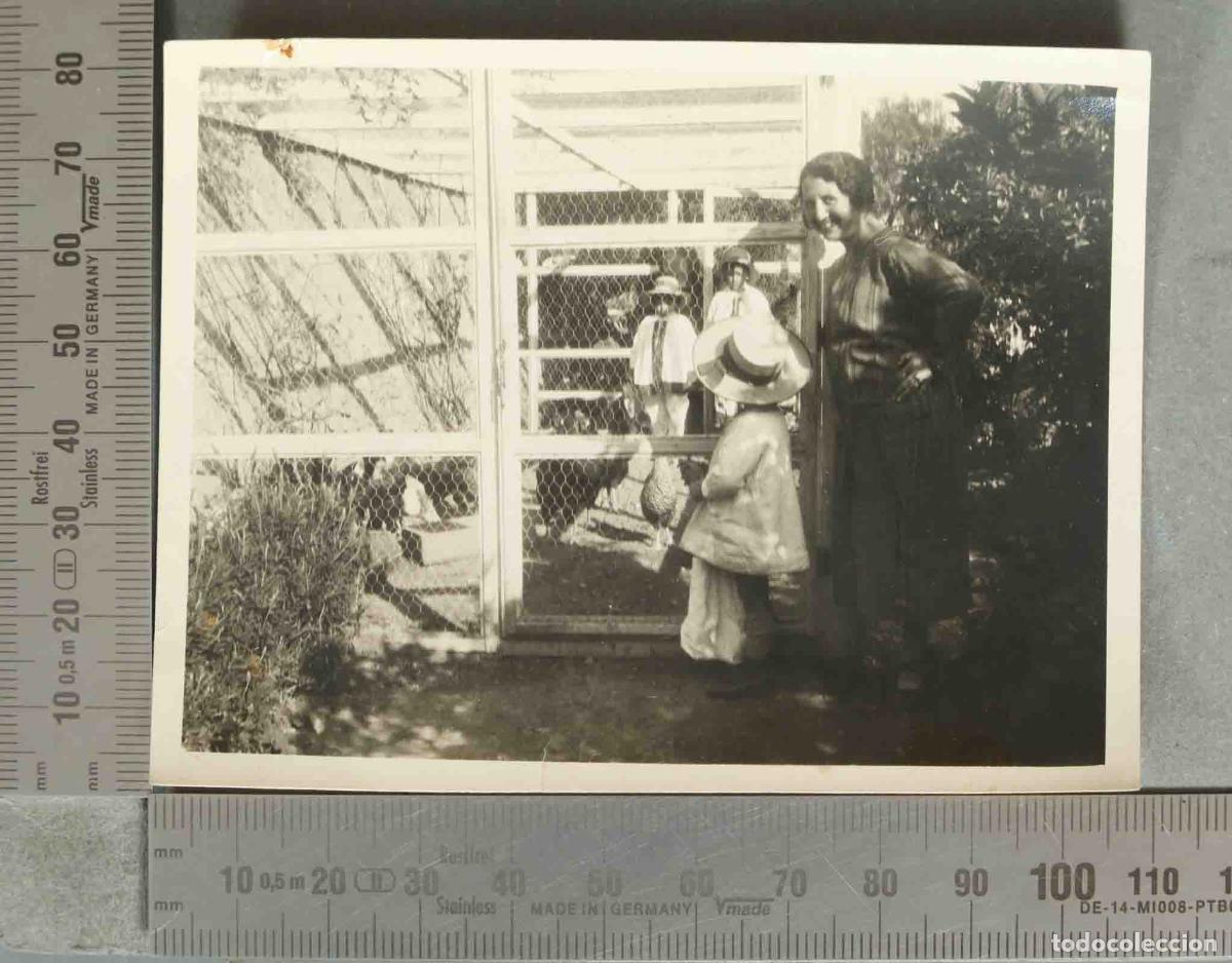 Fotograf&iacute;a antigua: FOTOGRAFIA. Aviario - Familia en corral de aves hacia 1930