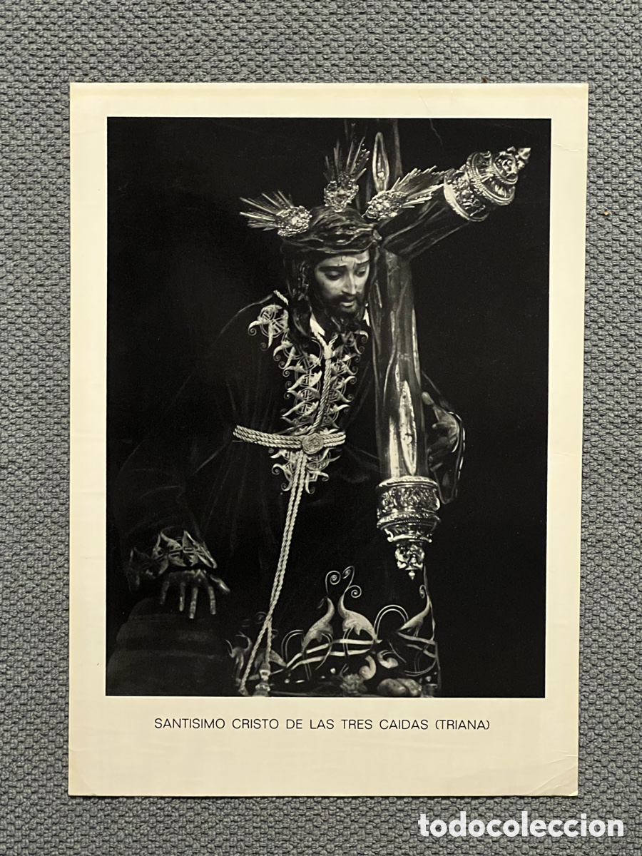 Antique Photography: SANTISIMO CRISTO DE LAS TRES CAIDAS (TRIANA) Fotograf&iacute;a antigua de gran tama&ntilde;o 24 x 33