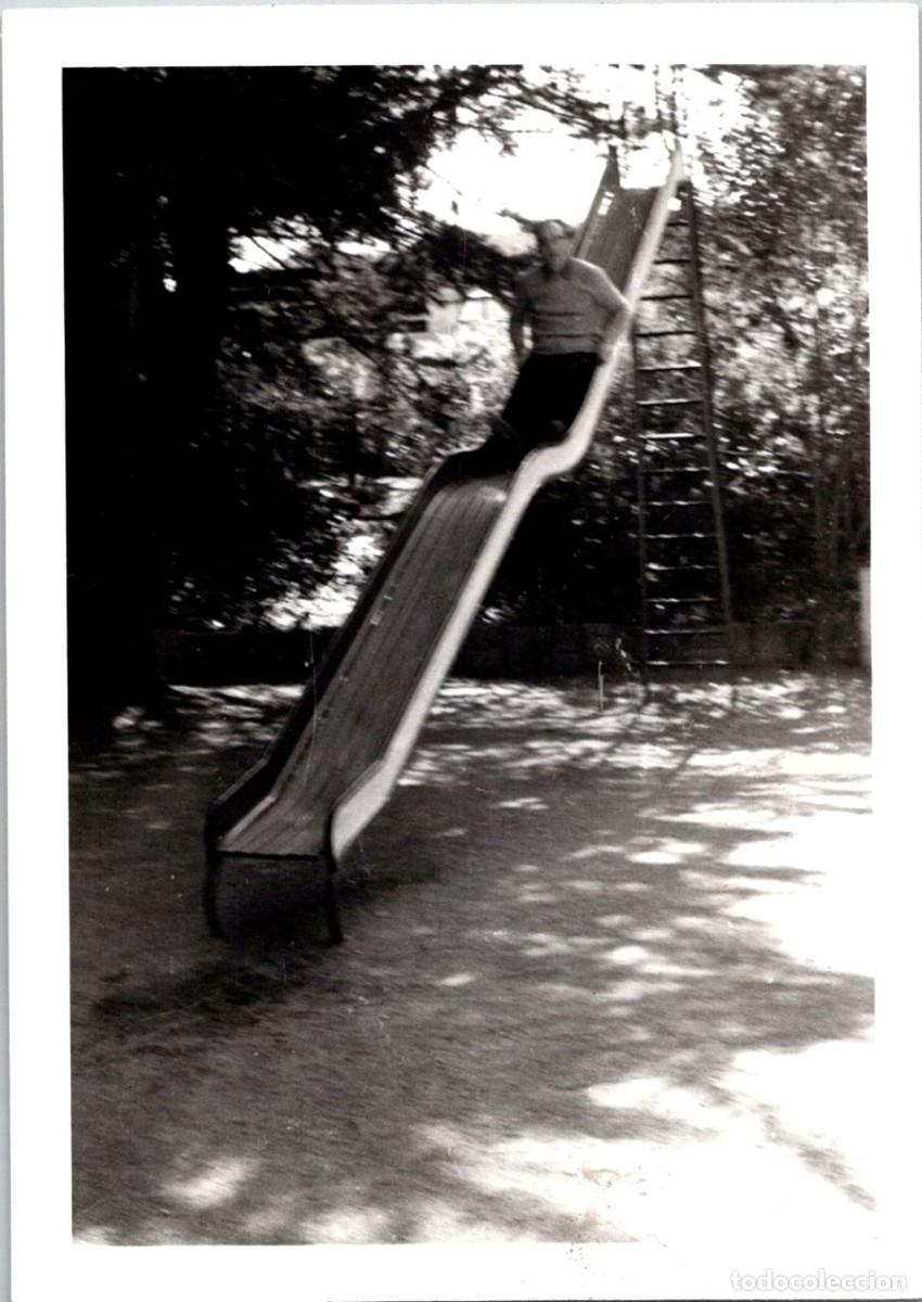 Fotograf&iacute;a antigua: Atracci&oacute;n Parque Infantil - Antiguo Tobog&aacute;n Dos Pisos - Fotograf&iacute;a- 108x76mm