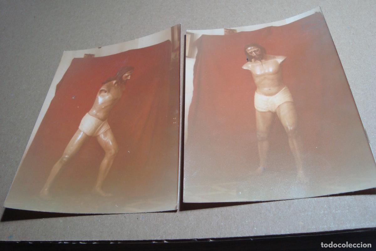 Fotograf&iacute;a antigua: DOS ANTIGUAS FOTOGRAFIAS IMAGEN DE CRISTO SIN IDENRTIFICAD SIN TUNICA NI BRAZOS. A&Ntilde;OS 70??