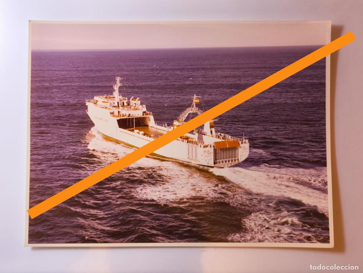 Fotograf&iacute;a antigua: Antigua fotograf&iacute;a. Barco buque Rolon Norte. Trafume Lines. Valencia. A&ntilde;os 80