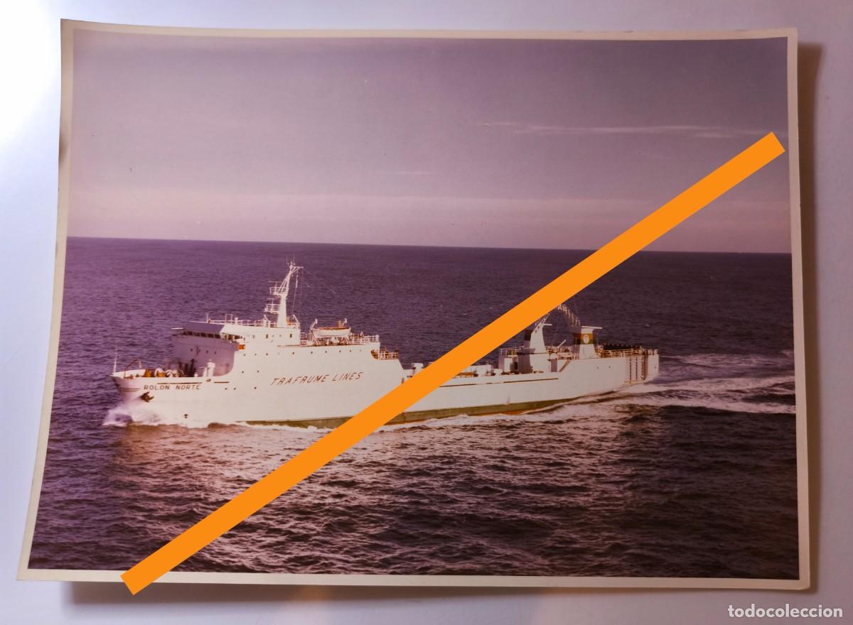 Fotograf&iacute;a antigua: Antigua fotograf&iacute;a. Barco buque Rolon Norte. Trafume Lines. Valencia. A&ntilde;os 80