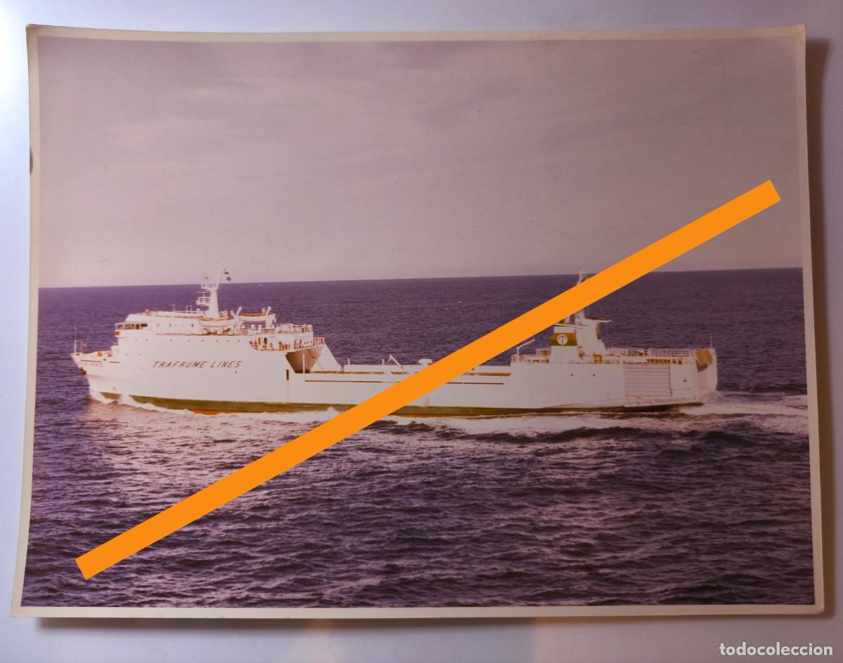 Fotograf&iacute;a antigua: Antigua fotograf&iacute;a. Barco buque Rolon Norte. Trafume Lines. Valencia. A&ntilde;os 80