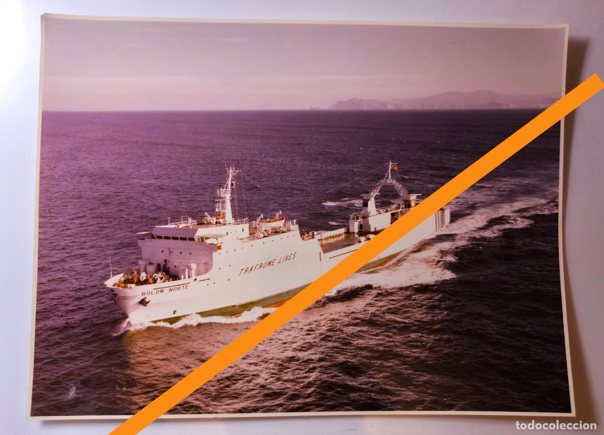 Fotograf&iacute;a antigua: Antigua fotograf&iacute;a. Barco buque Rolon Norte. Trafume Lines. Valencia. A&ntilde;os 80
