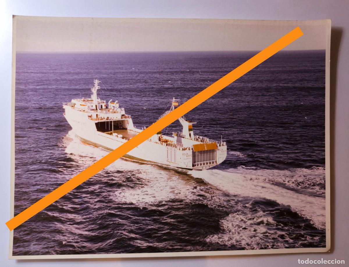 Fotograf&iacute;a antigua: Antigua fotograf&iacute;a. Barco buque Rolon Norte. Trafume Lines. Valencia. A&ntilde;os 80