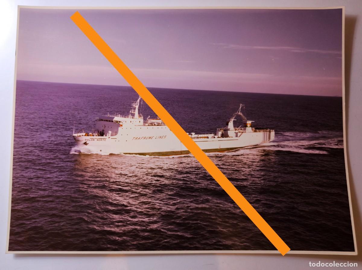 Fotograf&iacute;a antigua: Antigua fotograf&iacute;a. Barco buque Rolon Norte. Trafume Lines. Valencia. A&ntilde;os 80