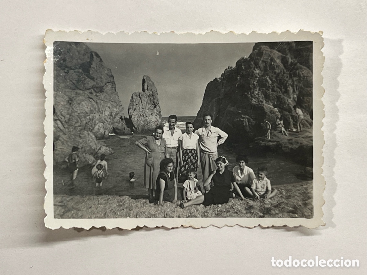 Fotografia antica: TOSSA DE MAR (Girona) Fotograf&iacute;a Playa la Ba&ntilde;era, Verano de 1953, Medidas: 9 x 6 cm.,