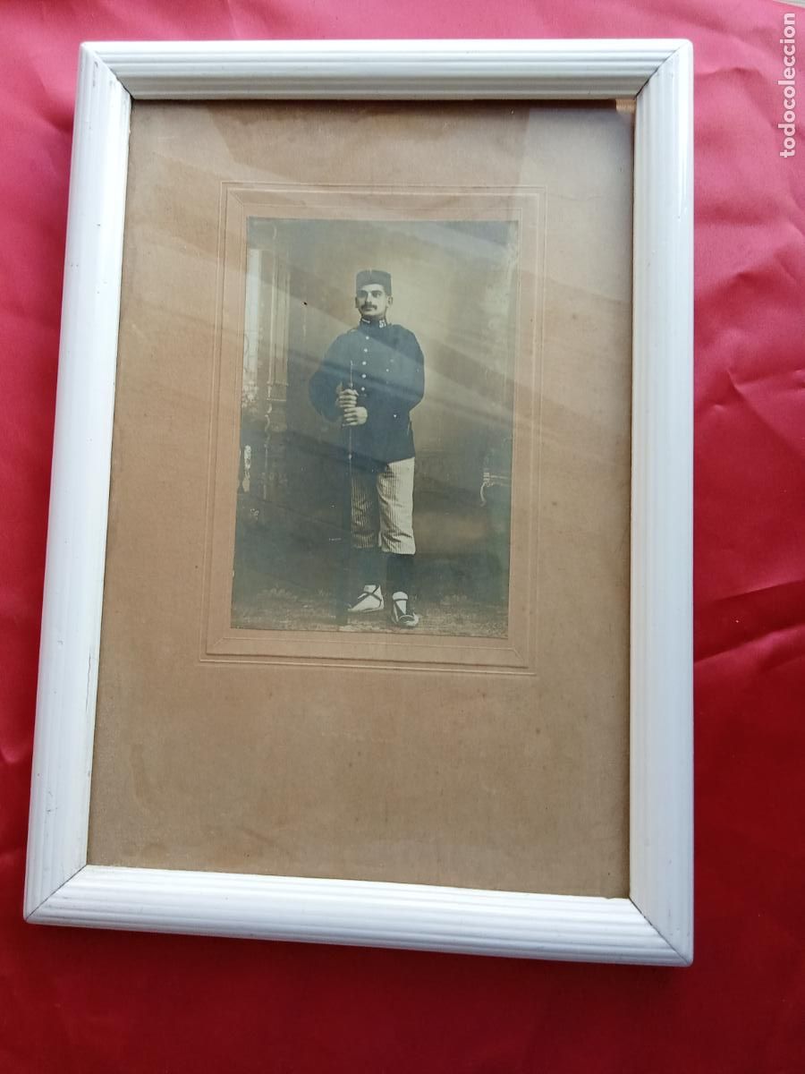 Fotografia antica: Fotograf&iacute;a antigua original 1892 soldado espa&ntilde;ol Felix Lloret. Gand&iacute;a Caja Delicado