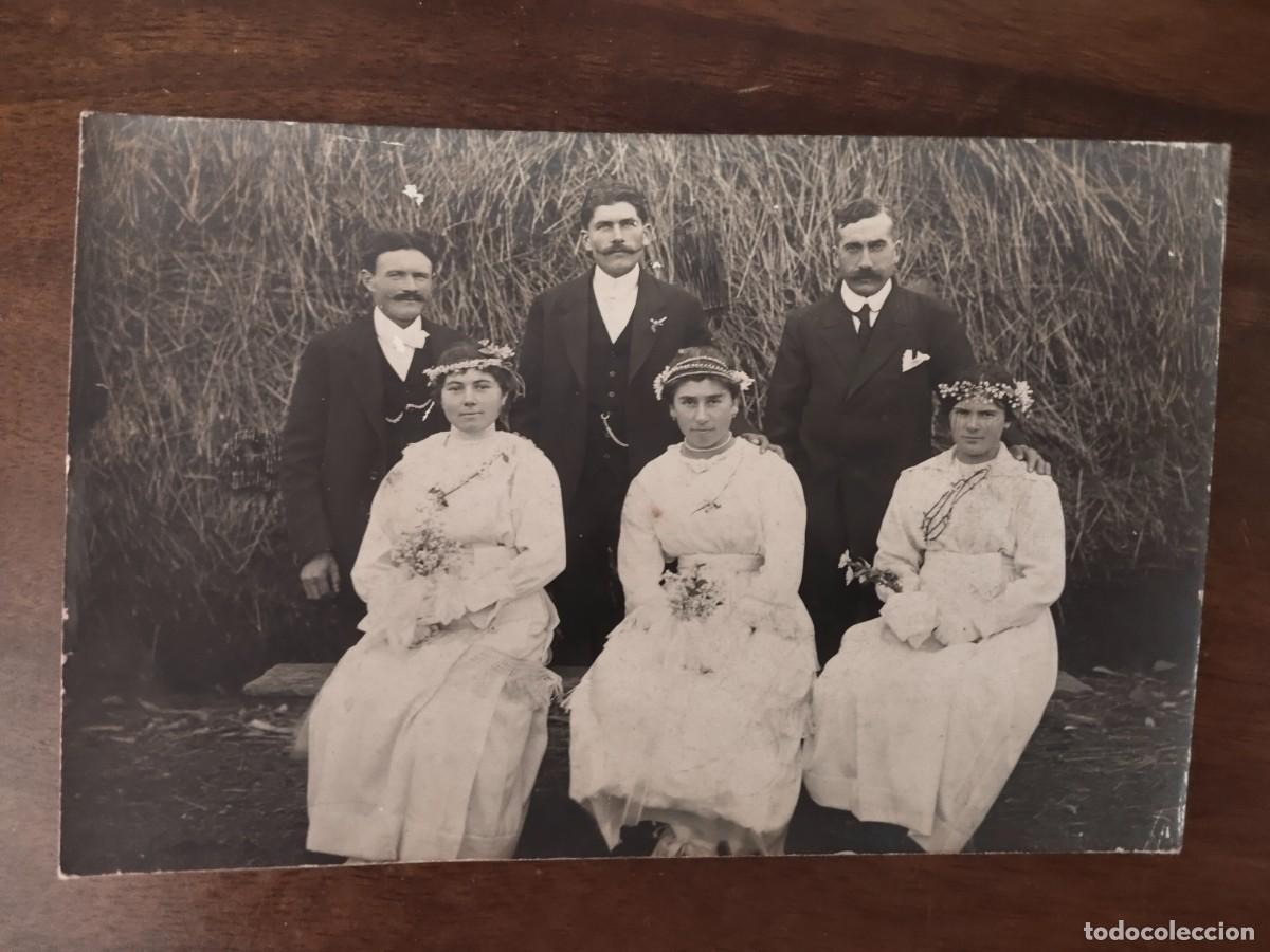 Fotografia antiga: 3 caballeros con sus 3 damas. Principios del XX.