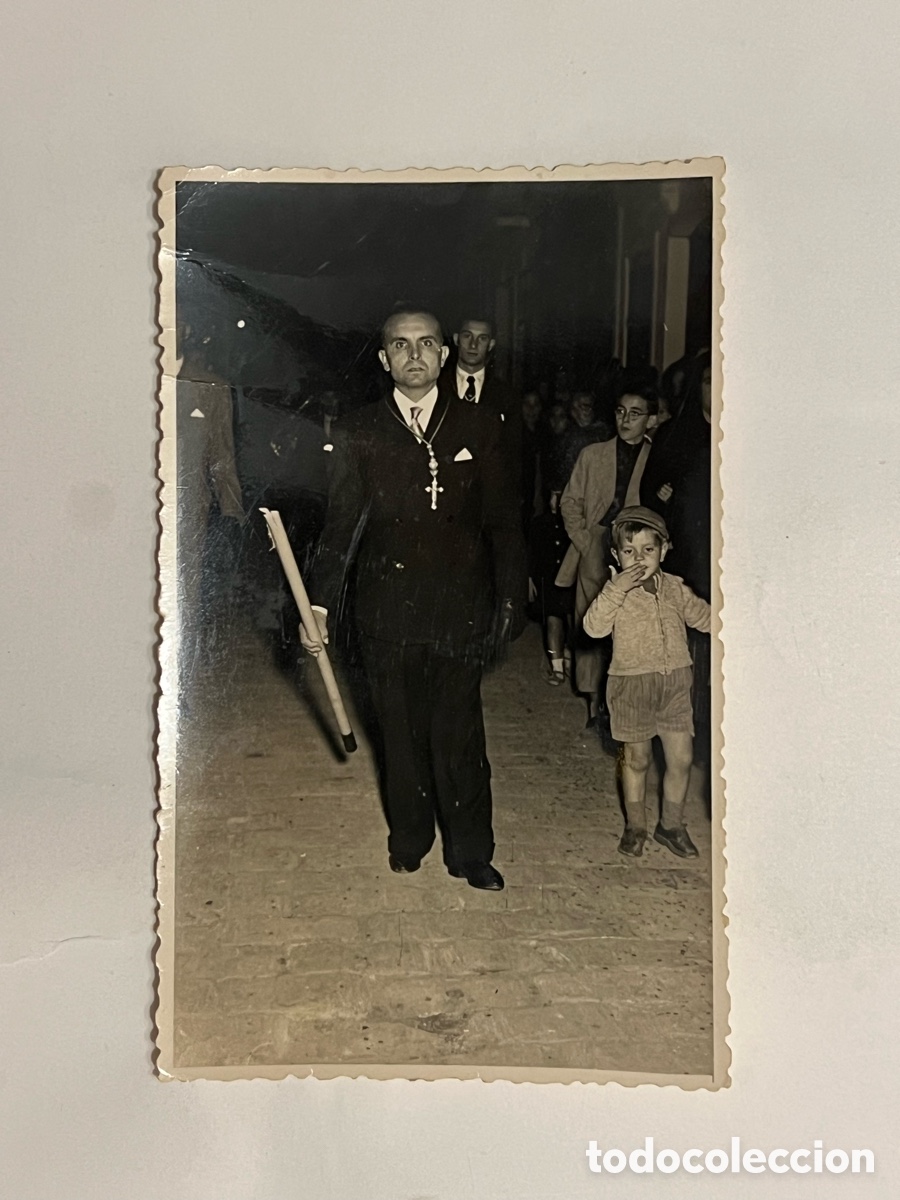 Fotografia antiga: CABA&Ntilde;AL, Valencia. Fotograf&iacute;a Cofrade durante la Procesi&oacute;n del Sant&iacute;simo.. (h.1950?) Foto Arocas