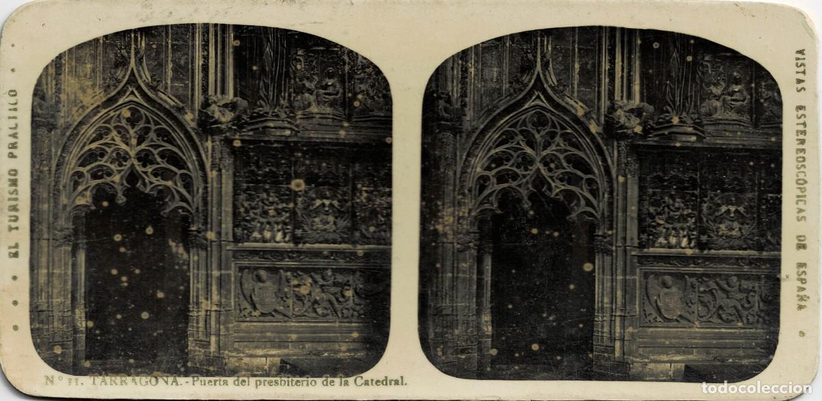 Fotograf&iacute;a antigua: FOTOGRAF&Iacute;A ESTEREOSCOPICA TARRAGONA. PUERTA DEL PRESBITERIO DE LA CATEDRAL. P-ESTEO-385