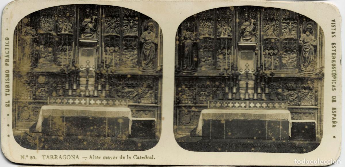 Fotograf&iacute;a antigua: FOTOGRAF&Iacute;A ESTEREOSCOPICA TARRAGONA. ALTAR MAYOR DE LA CATEDRAL. P-ESTEO-386