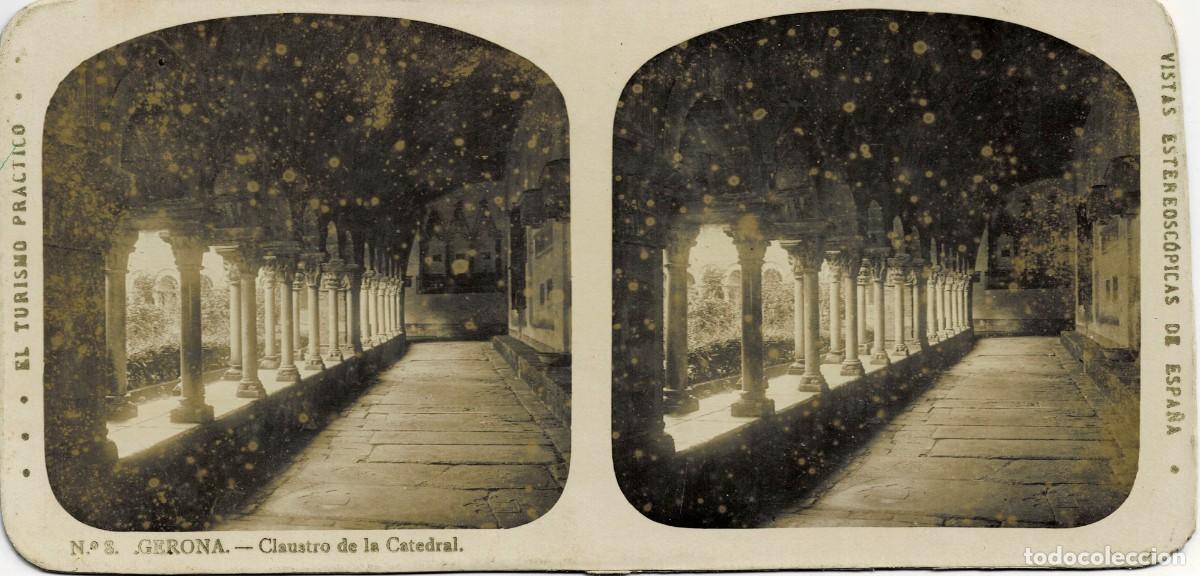 Fotograf&iacute;a antigua: FOTOGRAF&Iacute;A ESTEREOSCOPICA GERONA. CLAUSTRO DE LA CATEDRAL. P-ESTEO-390