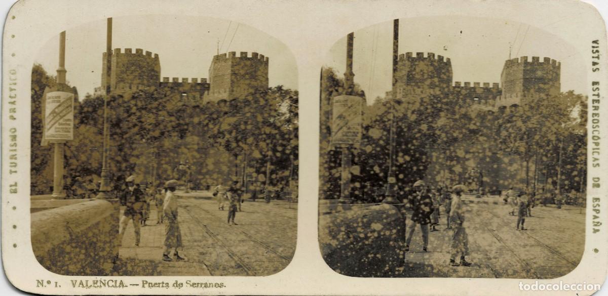 Fotograf&iacute;a antigua: FOTOGRAF&Iacute;A ESTEREOSCOPICA VALENCIA. PUERTA DE SERRANOS. P-ESTEO-401