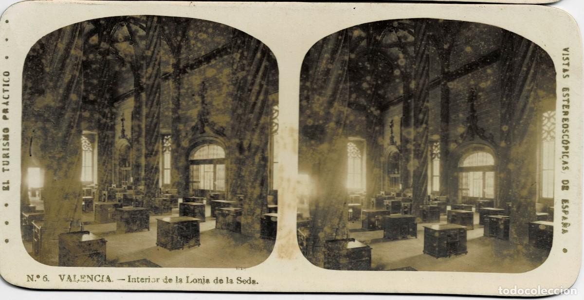 Fotograf&iacute;a antigua: FOTOGRAF&Iacute;A ESTEREOSCOPICA VALENCIA. INTERIOR DE LA LONJA DE LA SEDA. P-ESTEO-402