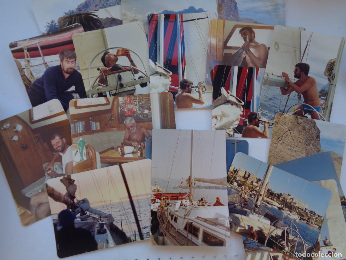 Fotograf&iacute;a antigua: LOTE DE 19 FOTOS DE HOMBRES EN UN CRUCERO EN BARCO VELERO , EN BA&Ntilde;ADOR, ETC