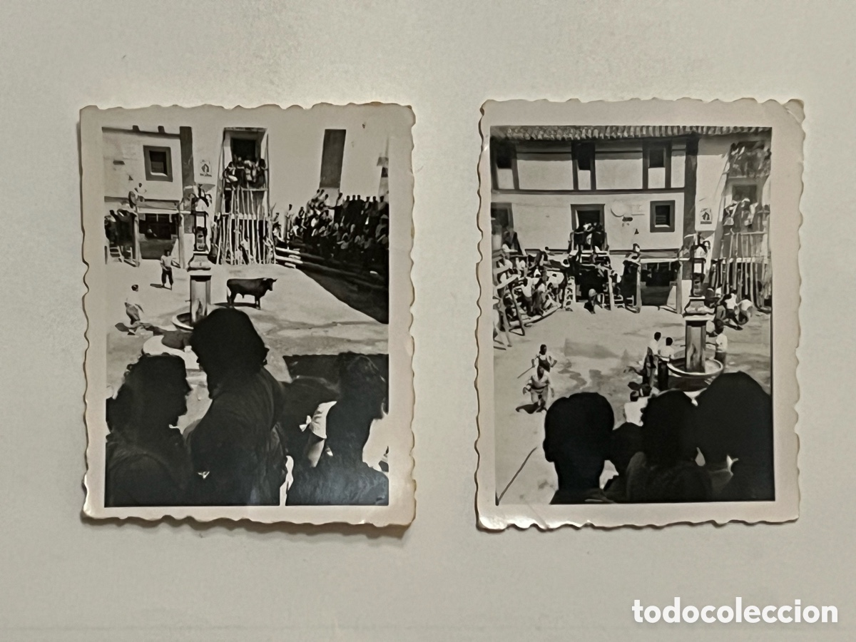 Fotografia antiga: ALTURA (2) Fotograf&iacute;as Fuente de la Plaza.. tarde de toros (h.1945?) Med&iacute;das: 4,5 x 6 cm