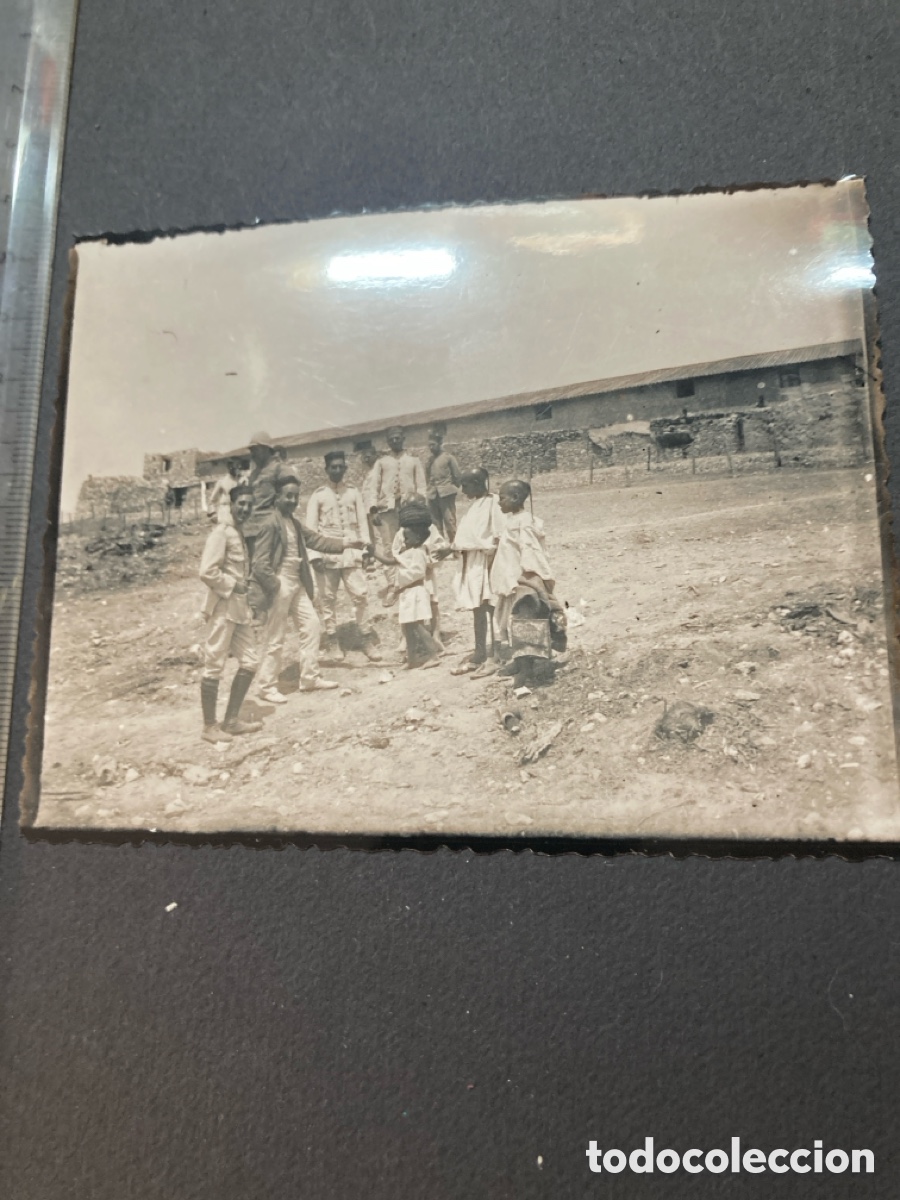Photographie ancienne: Guerra de Marruecos soldados y ni&ntilde;os foto