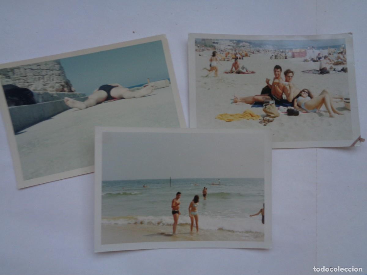 Fotograf&iacute;a antigua: LOTE DE 3 FOTOS DE GENTE EN BA&Ntilde;ADOR EN LA PLAYA