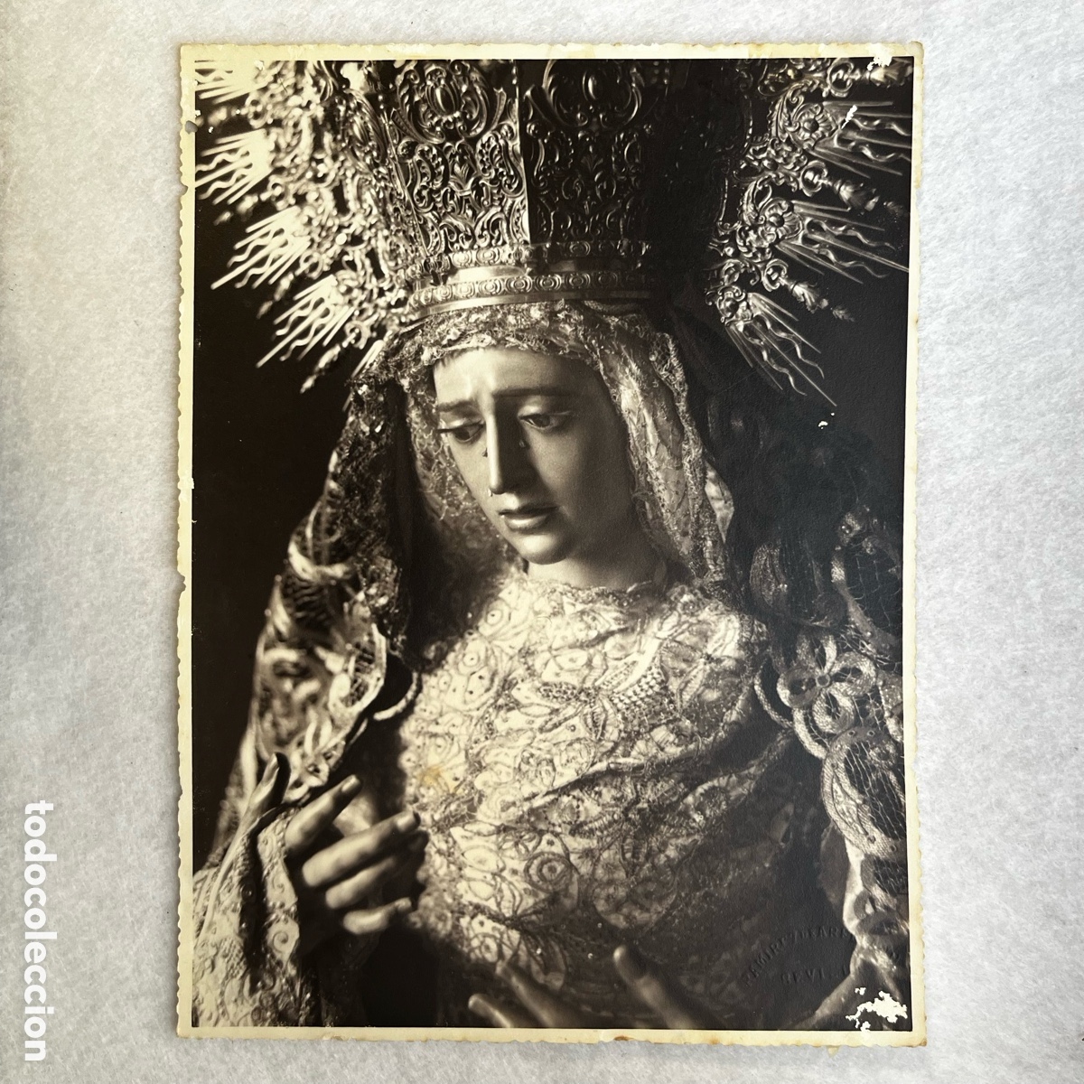 Fotograf&iacute;a antigua: SEMANA SANTA SEVILLA - FOTOGRAF&Iacute;A DE LA VIRGEN DE LA AMARGURA