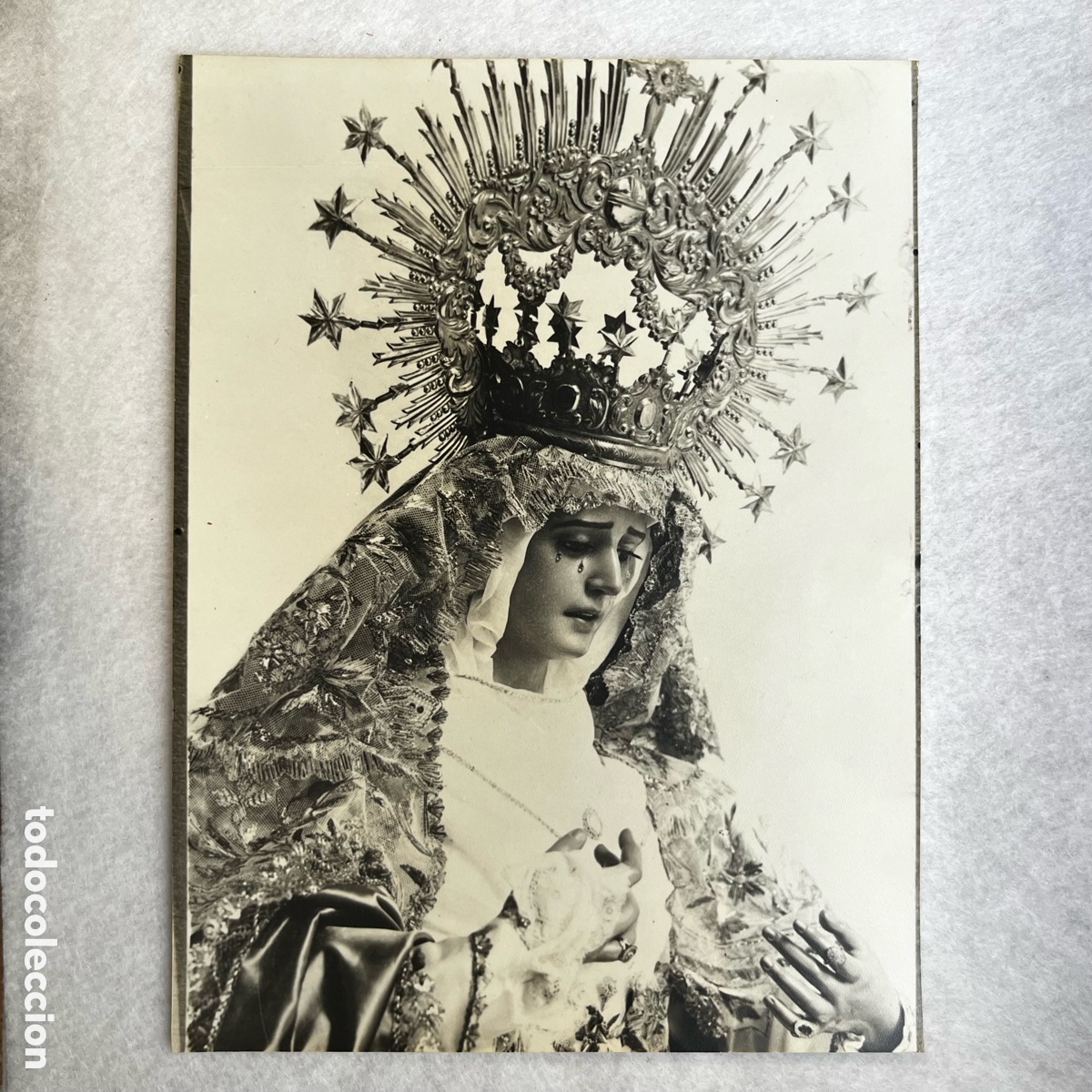 Fotograf&iacute;a antigua: SEMANA SANTA SEVILLA - FOTOGRAF&Iacute;A VIRGEN DE LOS DESAMPARADOS / HDAD. SAN ESTEBAN