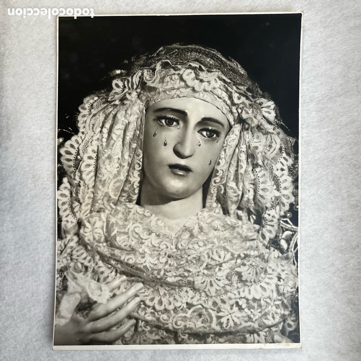 Fotograf&iacute;a antigua: SEMANA SANTA SEVILLA - FOTOGRAF&Iacute;A VIRGEN SE LOS DOLORES / HDAD. DE SANTA CRUZ