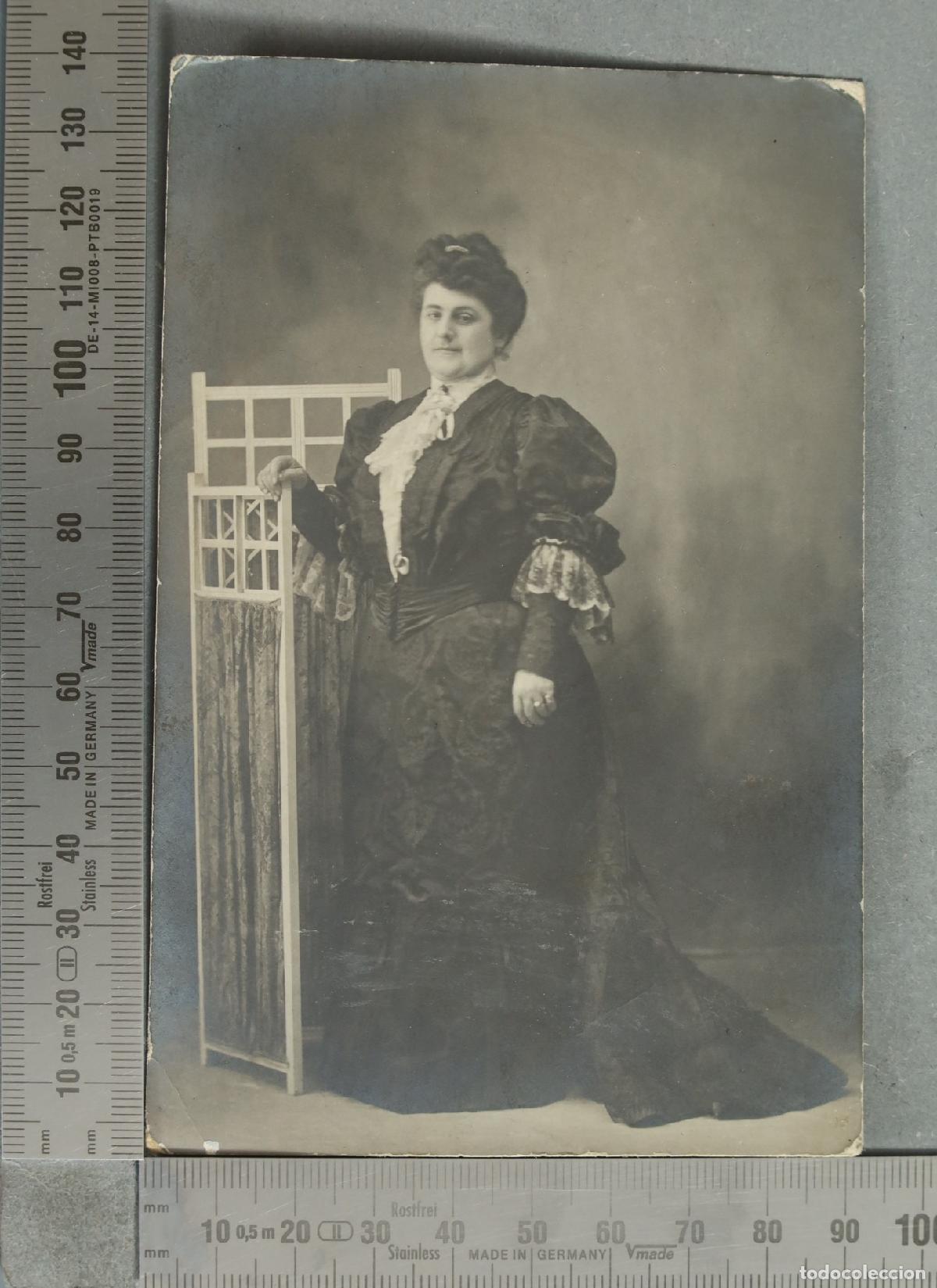 Photographie ancienne: FOTOGRAFIA postal Retrato de mujer hacia 1900