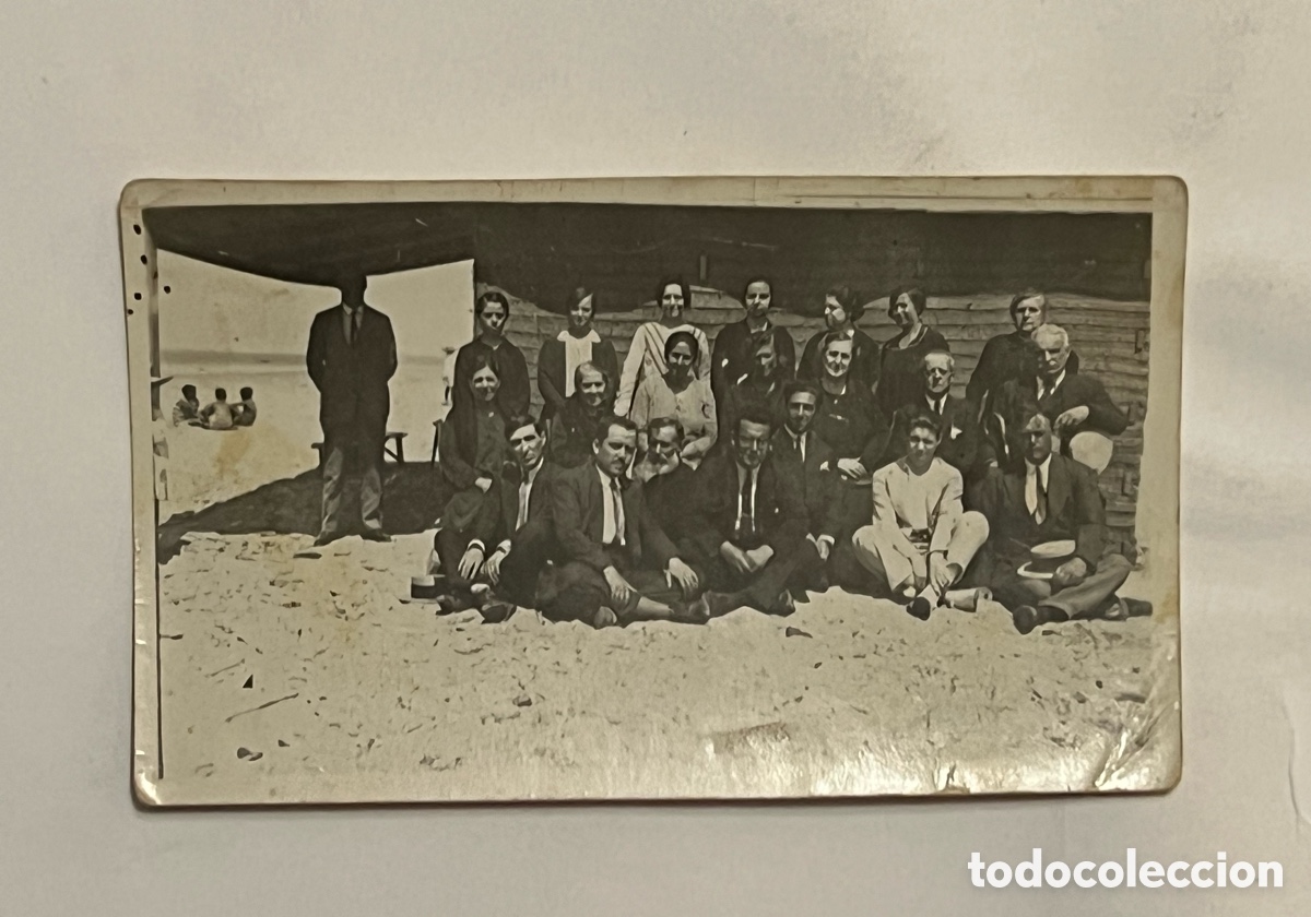 Fotograf&iacute;a antigua: CADIZ.., Reuni&oacute;n en la Playa de la Inspecci&oacute;n de Ense&ntilde;anza.. Topete.., Fotograf&iacute;a Iglesias (h.1930?)