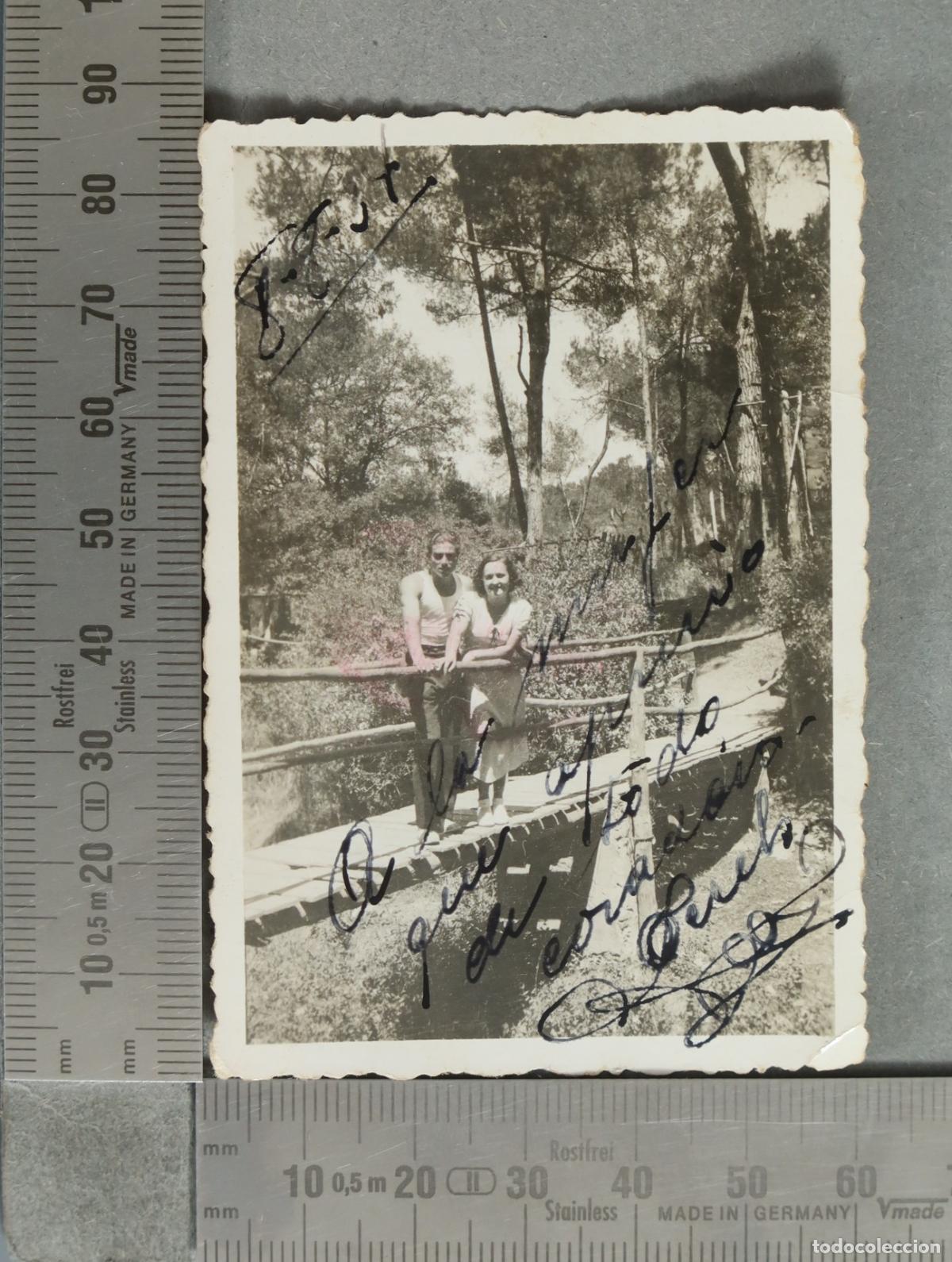 Fotografia antiga: FOTOGRAFIA. pareja en un puente 1934