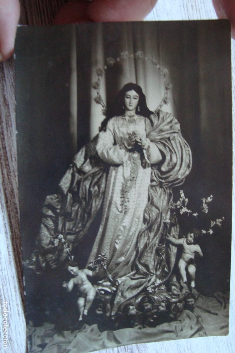 Fotograf&iacute;a antigua: ANTIGUA FOTOGRAFIA VIRGEN INMACULADA CONCEPCION CASTILLEJA CUESTA. FOTO FERNAND SEVILLA A&Ntilde;OS 60