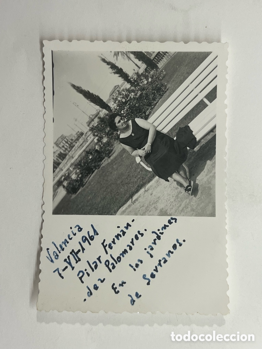 Fotograf&iacute;a antigua: VALENCIA. Fotograf&iacute;a (a.1961) Jardines de Serranos.. Medidas: 8 x 10 cm.