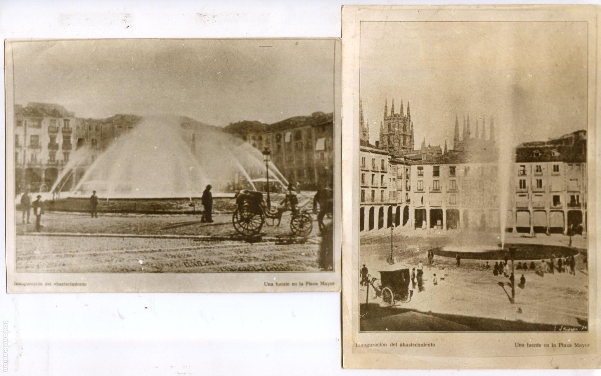 Fotograf&iacute;a antigua: Burgos. Inauguraci&oacute;n abastecimiento de agua. Dos fotograf&iacute;as hechas en los a&ntilde;os 60 de publicaci&oacute;n