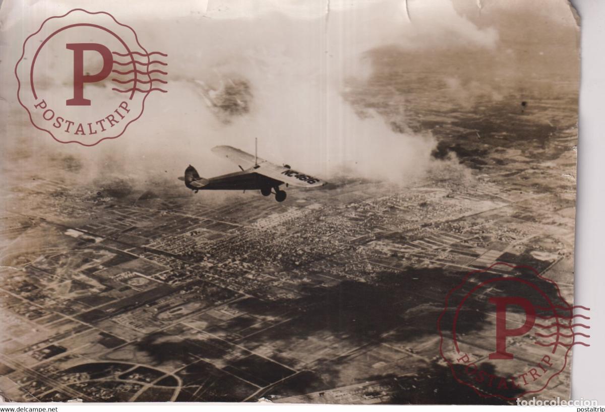 Antique Photography: 1ER TELEPHONE EN AVION 1929 19*13CM AVIACION AVION