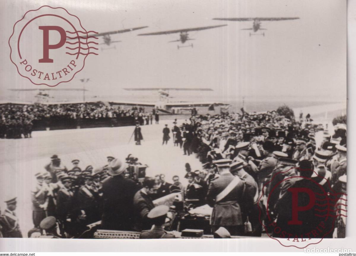 Antique Photography: ROME ITALY 9 ANNIVERSAIRE CORPS AERONAUTIQUE LE DUCE MUSSOLINI AEROPORT LITTORIO AVIONS ITALIA 17