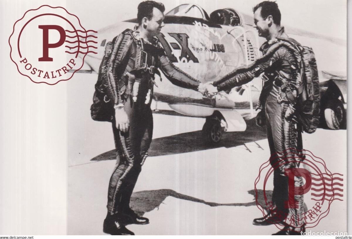 Fotograf&iacute;a antigua: L HISTOIRE DE LAVIATION LE MUR DU SON CHARLES YEAGER ET ARTHUR MURRAY BELL X 1 A 1977 20*14 CM AV