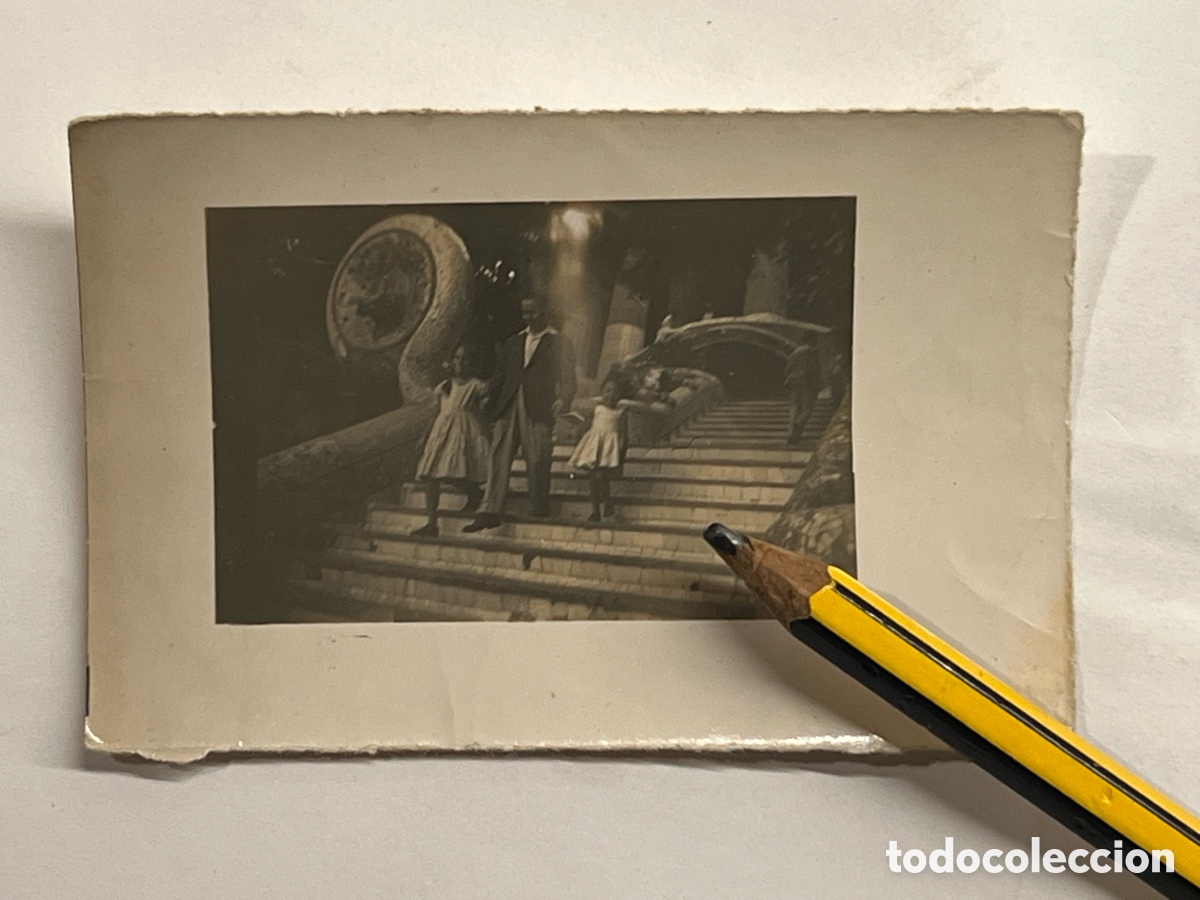 Fotograf&iacute;a antigua: BARCELONA. Fotograf&iacute;a antigua GAUDI - PARK GUEL. Escalinata del Drac.. (h.1930?)