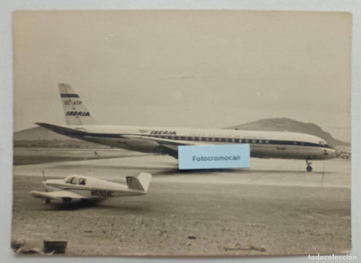 Photographie ancienne: FOTOGRAF&Iacute;A. AEROPUERTO DE GANDO. GRAN CANARIA. AVI&Oacute;N DOUGLAS DC-8-52 DE IBERIA. SOROLLA