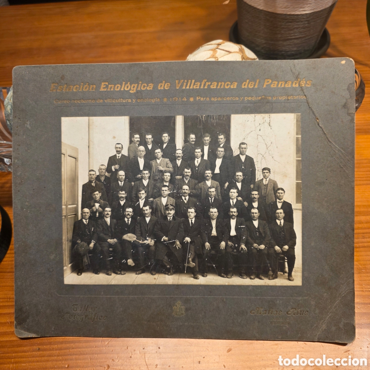 Fotograf&iacute;a antigua: Fotograf&iacute;a antigua 1914 Estaci&oacute;n Enol&oacute;gica Vilafranca del Pened&egrave;s - Fot&oacute;grafo Mat&iacute;as R&iacute;us, Igualada