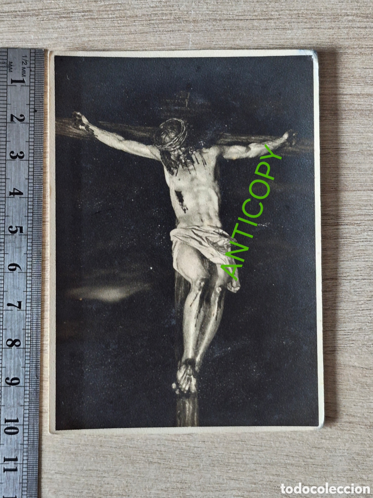 Fotograf&iacute;a antigua: Fotograf&iacute;a Cristo de la Fundaci&oacute;n - Hermandad los Negritos - Comuni&oacute;n General 1961 - 10,2 x 7,3 cm.